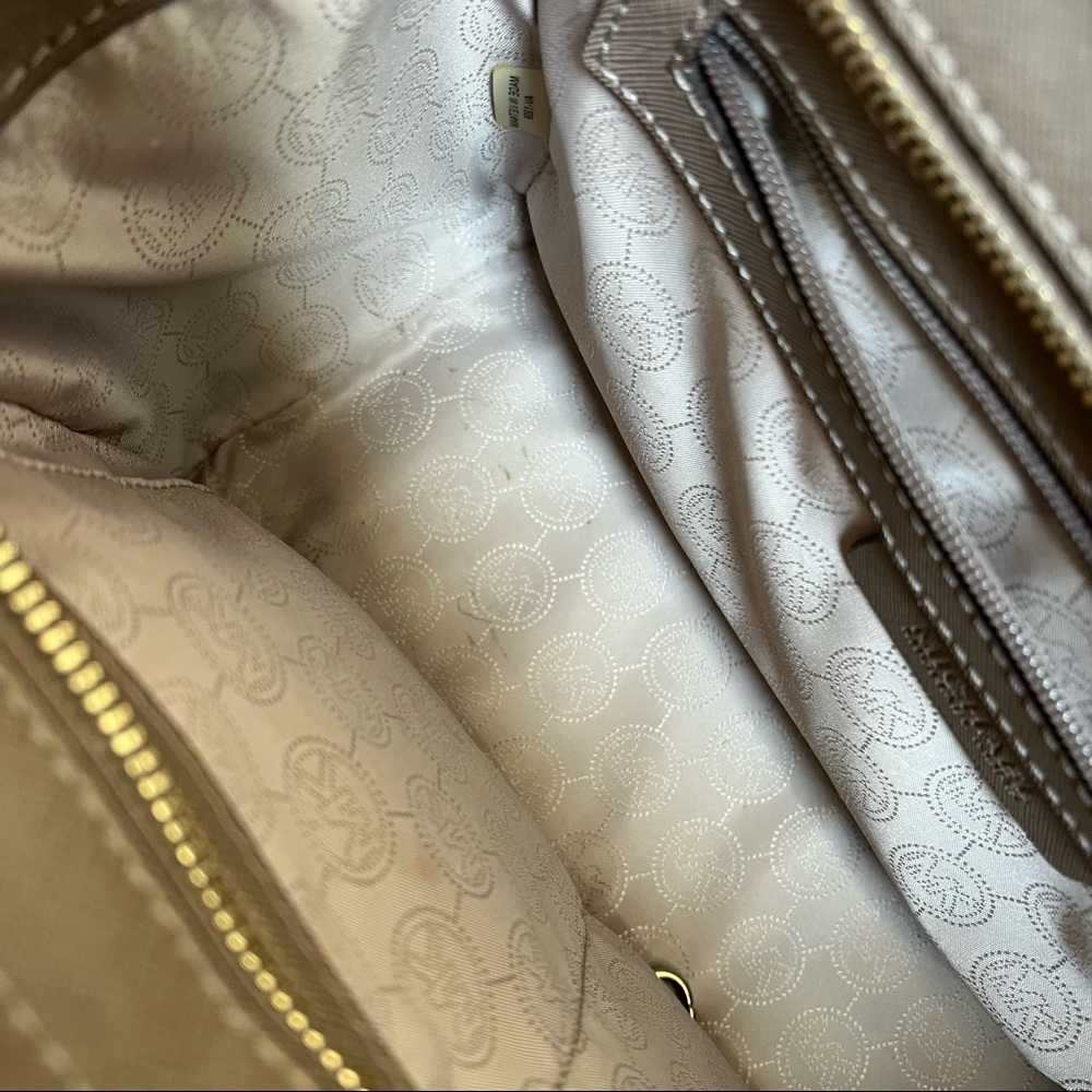 Michael Kors Selma Saffiano Leather Satchel in taupe - Picture 15 of 15
